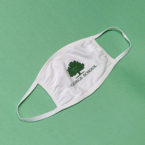Mask - White w/ Green Tree and George School Name